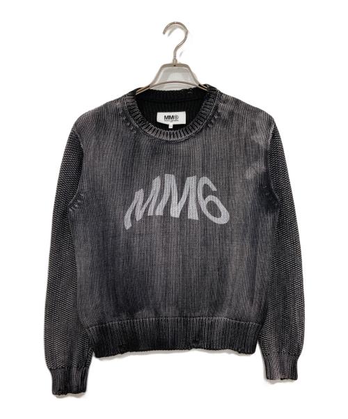 MM6 Maison Margiela（エムエムシックスメゾンマルジェラ）MM6 Maison Margiela (エムエムシックスメゾンマルジェラ) ブランドロゴ長袖ニットセーター ブラック サイズ: 12の古着・服飾アイテム