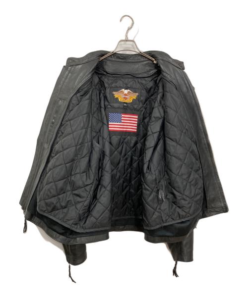 HARLEY-DAVIDSON（ハーレーダビッドソン）HARLEY-DAVIDSON (ハーレーダビッドソン) 2WAYレザーシングルライダースージャケット ブラック サイズ:XXLの古着・服飾アイテム