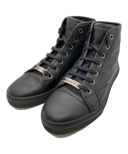 GUCCI（グッチ）GUCCI (グッチ) ハイカットスニーカー ブラック サイズ:36の古着・服飾アイテム