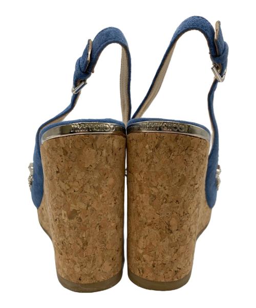 JIMMY CHOO（ジミーチュウ）JIMMY CHOO (ジミーチュウ) ウェッジソールサンダル ブルー サイズ:35の古着・服飾アイテム