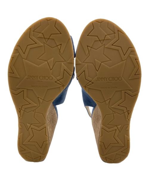 JIMMY CHOO（ジミーチュウ）JIMMY CHOO (ジミーチュウ) ウェッジソールサンダル ブルー サイズ:35の古着・服飾アイテム