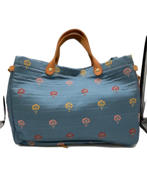 IL BISONTE（イル ビゾンテ）IL BISONTE (イル ビゾンテ) 花柄トートバッグ ブルーの古着・服飾アイテム