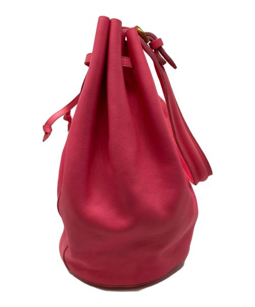 IL BISONTE（イル ビゾンテ）IL BISONTE (イル ビゾンテ) 巾着ハンドバッグ ピンクの古着・服飾アイテム