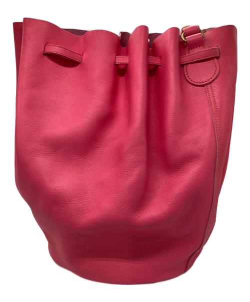 IL BISONTE（イル ビゾンテ）IL BISONTE (イル ビゾンテ) 巾着ハンドバッグ ピンクの古着・服飾アイテム