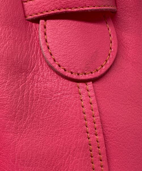 IL BISONTE（イル ビゾンテ）IL BISONTE (イル ビゾンテ) 巾着ハンドバッグ ピンクの古着・服飾アイテム