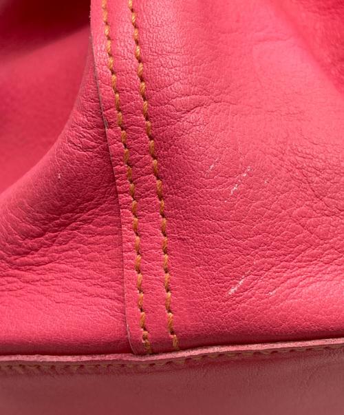 IL BISONTE（イル ビゾンテ）IL BISONTE (イル ビゾンテ) 巾着ハンドバッグ ピンクの古着・服飾アイテム