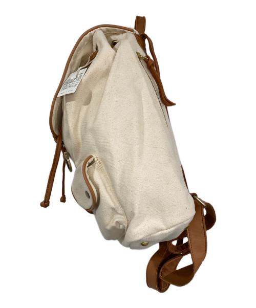 kvell（ケベル）kvell (ケベル) キャンバス+レザーリュック アイボリーの古着・服飾アイテム