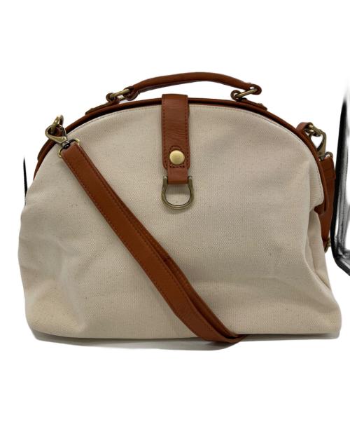 kvell（ケベル）kvell (ケベル) キャンバスレザードクターバッグ アイボリーの古着・服飾アイテム