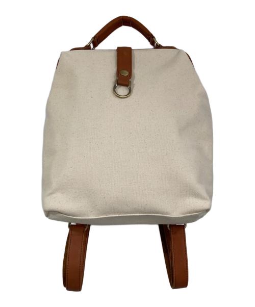kvell（ケベル）kvell (ケベル) キャンバス+レザーリュック アイボリーの古着・服飾アイテム
