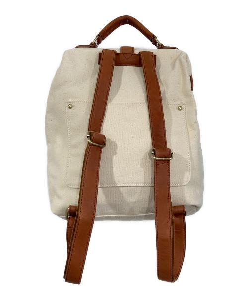 kvell（ケベル）kvell (ケベル) キャンバス+レザーリュック アイボリーの古着・服飾アイテム