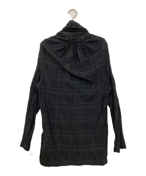 YOHJI YAMAMOTO（ヨウジヤマモト）YOHJI YAMAMOTO (ヨウジヤマモト) INTARSIA PLAID JQ CARDIGAN ブラック サイズ:2の古着・服飾アイテム