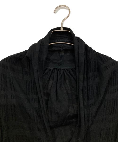 YOHJI YAMAMOTO（ヨウジヤマモト）YOHJI YAMAMOTO (ヨウジヤマモト) INTARSIA PLAID JQ CARDIGAN ブラック サイズ:2の古着・服飾アイテム