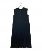 SHIPS anyシップスエニィ）の古着「USAコットン ヘンリーネック Aライン ワンピース」｜ネイビー