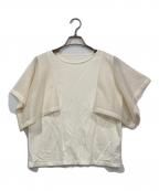 SHIPS anyシップスエニィ）の古着「メッシュ シアー ハンカチ スリーブ ドッキング TEE」｜アイボリー