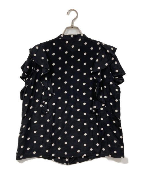 JOURNAL STANDARD relume（ジャーナルスタンダード レリューム）JOURNAL STANDARD relume (ジャーナルスタンダード レリューム) ドットプリントフリルブラウス ブラック サイズ:FREEの古着・服飾アイテム