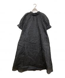 leur logette（ルールロジェット）の古着「ストライプジャガードドレス」｜ブラック