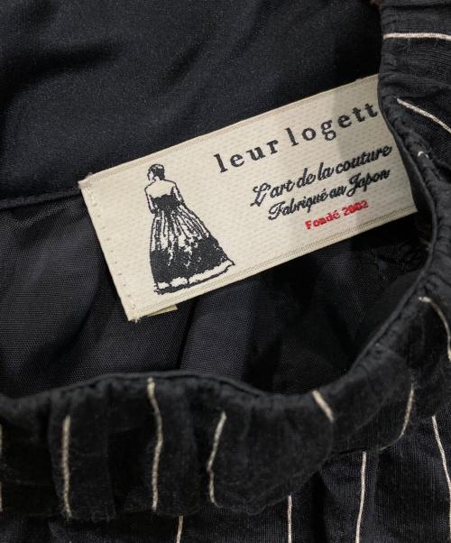 leur logette（ルールロジェット）leur logette (ルールロジェット) ストライプジャガードドレス ブラックの古着・服飾アイテム