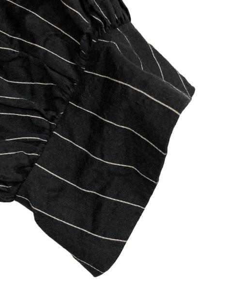 leur logette（ルールロジェット）leur logette (ルールロジェット) ストライプジャガードドレス ブラックの古着・服飾アイテム