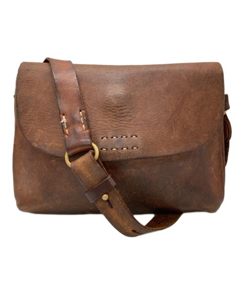 SLOW（スロウ）SLOW (スロウ) レザーショルダーバッグ ブラウンの古着・服飾アイテム