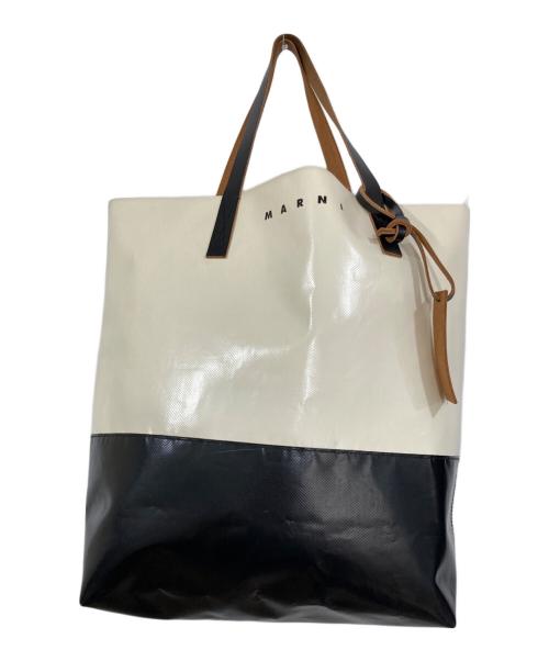 MARNI（マルニ）MARNI (マルニ) トライベッカトートバッグ アイボリー×ブラックの古着・服飾アイテム