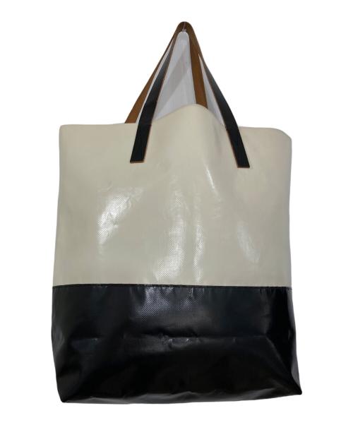 MARNI（マルニ）MARNI (マルニ) トライベッカトートバッグ アイボリー×ブラックの古着・服飾アイテム