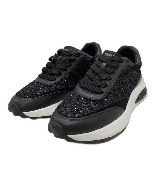 JIMMY CHOO（ジミーチュウ）JIMMY CHOO (ジミーチュウ) グリッタースニーカー ブラック サイズ:34の古着・服飾アイテム