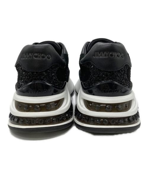 JIMMY CHOO（ジミーチュウ）JIMMY CHOO (ジミーチュウ) グリッタースニーカー ブラック サイズ:34の古着・服飾アイテム