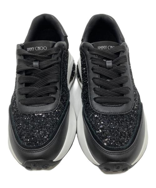 JIMMY CHOO（ジミーチュウ）JIMMY CHOO (ジミーチュウ) グリッタースニーカー ブラック サイズ:34の古着・服飾アイテム