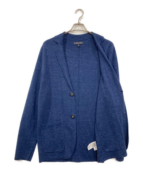 BROOKS BROTHERS（ブルックスブラザーズ）BROOKS BROTHERS (ブルックスブラザーズ) リネン/コットン ニットジャケット ブルー サイズ:Lの古着・服飾アイテム