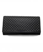 NUMBER (N)INEナンバーナイン）の古着「スタッズ×パンチングレザーラウンドジップロングウォレット」｜ブラック