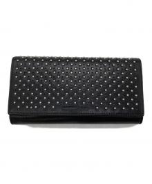 NUMBER (N)INE（ナンバーナイン）の古着「スタッズ×パンチングレザーラウンドジップロングウォレット」｜ブラック