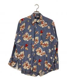 Karl Lagerfeld（カール ラガーフェルド）の古着「長袖レーヨンシャツ」｜ブルー