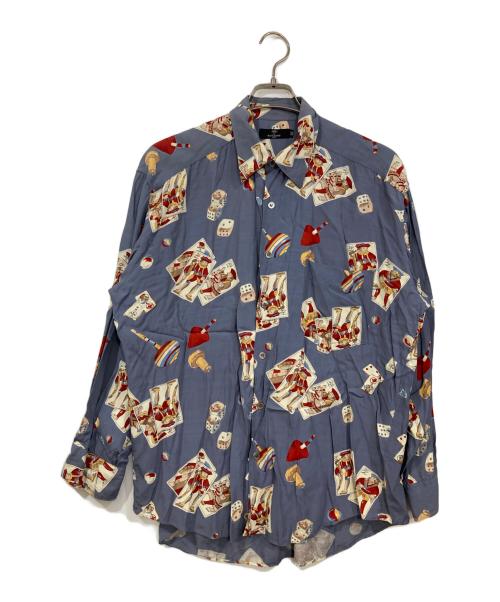 Karl Lagerfeld（カール ラガーフェルド）Karl Lagerfeld (カール ラガーフェルド) 長袖レーヨンシャツ ブルー サイズ:48の古着・服飾アイテム