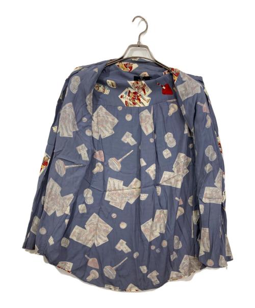 Karl Lagerfeld（カール ラガーフェルド）Karl Lagerfeld (カール ラガーフェルド) 長袖レーヨンシャツ ブルー サイズ:48の古着・服飾アイテム