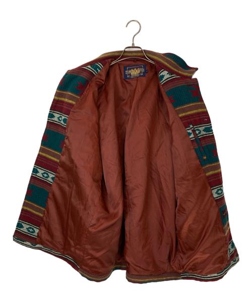 CHAPS RALPH LAUREN（チャップス ラルフローレン）CHAPS RALPH LAUREN (チャップス ラルフローレン) ネイティブ柄ステンカラーコート レッド サイズ:Lの古着・服飾アイテム