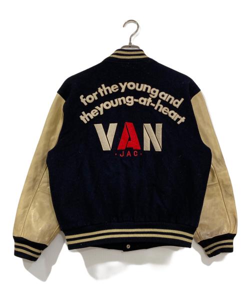 VAN JAC（ヴァン・ヂャケット）VAN JAC (ヴァン) レザー切替スタジャン ネイビー サイズ:Lの古着・服飾アイテム