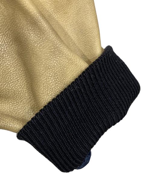 VAN JAC（ヴァン・ヂャケット）VAN JAC (ヴァン) レザー切替スタジャン ネイビー サイズ:Lの古着・服飾アイテム