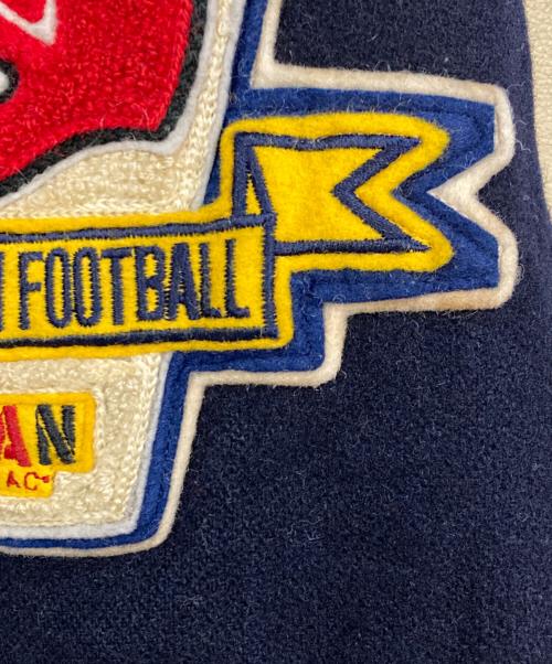 VAN JAC（ヴァン・ヂャケット）VAN JAC (ヴァン) レザー切替スタジャン ネイビー サイズ:Lの古着・服飾アイテム