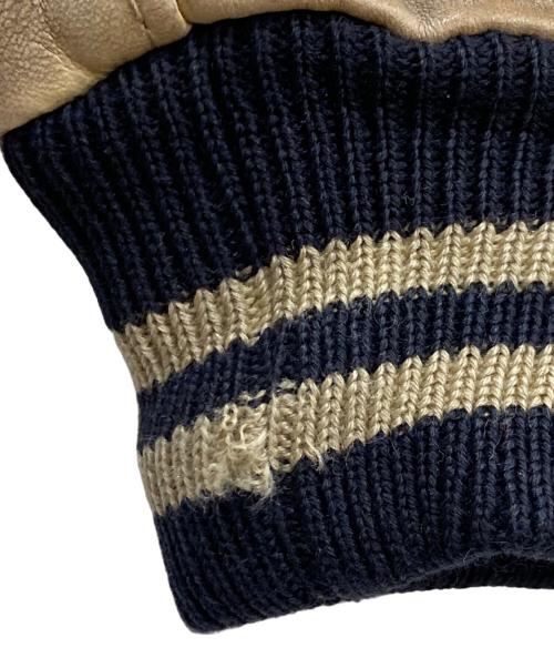 VAN JAC（ヴァン・ヂャケット）VAN JAC (ヴァン) レザー切替スタジャン ネイビー サイズ:Lの古着・服飾アイテム