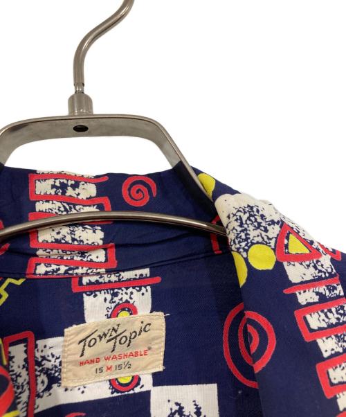 town topic（タウントピック）town topic (タウントピック) アトミック柄ヴィンテージハワイアンシャツ パープル サイズ:Ⅿの古着・服飾アイテム