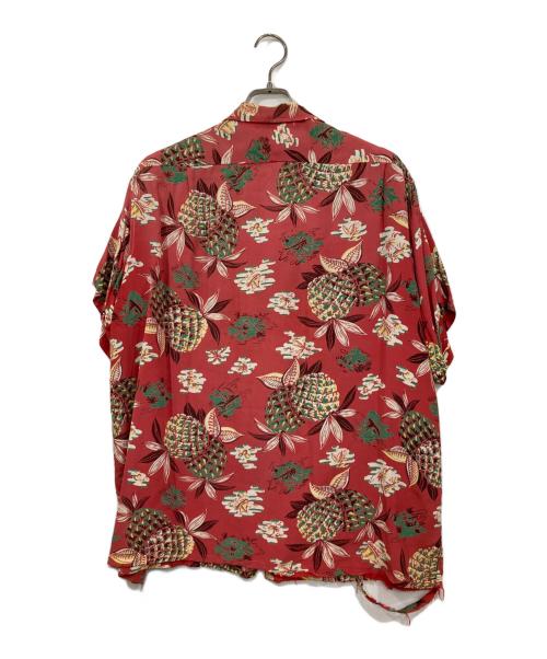 national shirt sports（ナショナル シャツ スポーツ）national shirt sports (ナショナル シャツ スポーツ) パイナップル柄 ヴィンテージ半袖アロハシャツ レッド サイズ:XLの古着・服飾アイテム