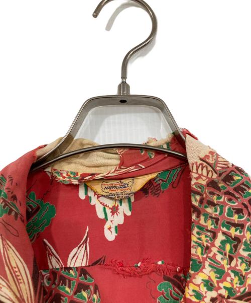 national shirt sports（ナショナル シャツ スポーツ）national shirt sports (ナショナル シャツ スポーツ) パイナップル柄 ヴィンテージ半袖アロハシャツ レッド サイズ:XLの古着・服飾アイテム