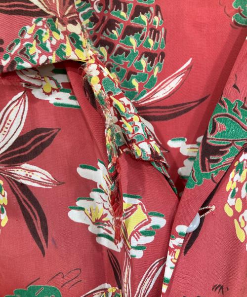 national shirt sports（ナショナル シャツ スポーツ）national shirt sports (ナショナル シャツ スポーツ) パイナップル柄 ヴィンテージ半袖アロハシャツ レッド サイズ:XLの古着・服飾アイテム