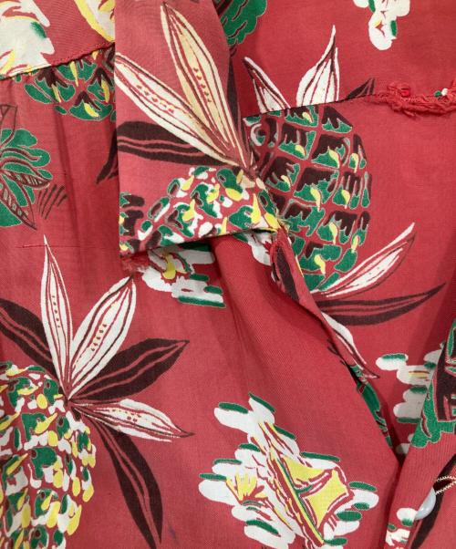 national shirt sports（ナショナル シャツ スポーツ）national shirt sports (ナショナル シャツ スポーツ) パイナップル柄 ヴィンテージ半袖アロハシャツ レッド サイズ:XLの古着・服飾アイテム