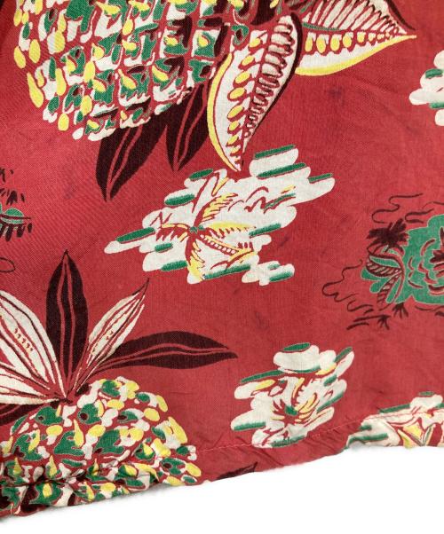 national shirt sports（ナショナル シャツ スポーツ）national shirt sports (ナショナル シャツ スポーツ) パイナップル柄 ヴィンテージ半袖アロハシャツ レッド サイズ:XLの古着・服飾アイテム