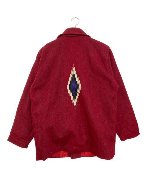 PUEBLO AZTECA MOLINA（プレブロ アステカ モリーナ）PUEBLO AZTECA MOLINA (プレブロ アステカ モリーナ) チマヨジャケット オルテガ柄 レッド サイズ:Ⅿの古着・服飾アイテム