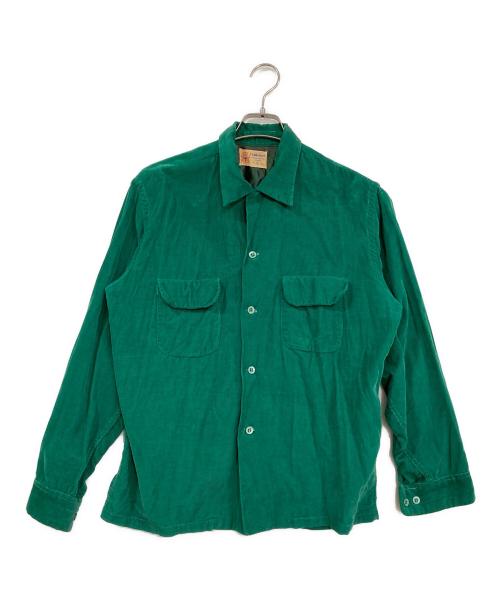 TOWN CRAFT（タウンクラフト）TOWN CRAFT (タウンクラフト) ヴィンテージコーズ開襟シャツ グリーン サイズ:Lの古着・服飾アイテム