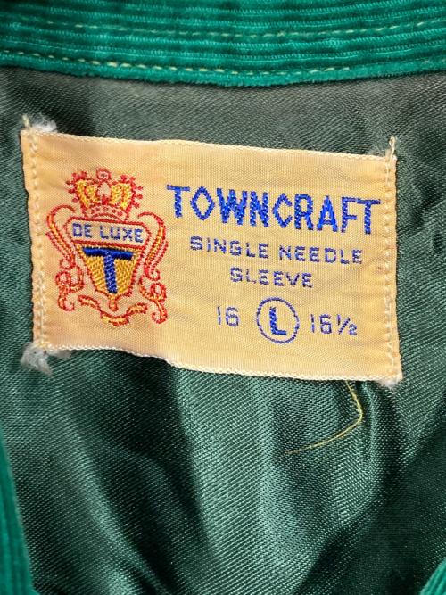 TOWN CRAFT（タウンクラフト）TOWN CRAFT (タウンクラフト) ヴィンテージコーズ開襟シャツ グリーン サイズ:Lの古着・服飾アイテム