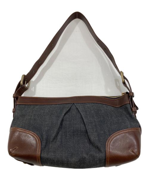 BURBERRY BLUE LABEL（バーバリーロンドンブルーレーベル）BURBERRY BLUE LABEL (バーバリーロンドンブルーレーベル) デニムワンショルダーバッグ ブラウン×グレーの古着・服飾アイテム