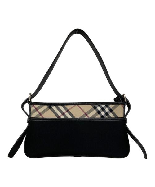 BURBERRY（バーバリー）BURBERRY (バーバリー) ノバチェックワンショルダーバッグ ブラック×ベージュの古着・服飾アイテム
